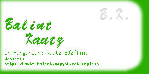 balint kautz business card